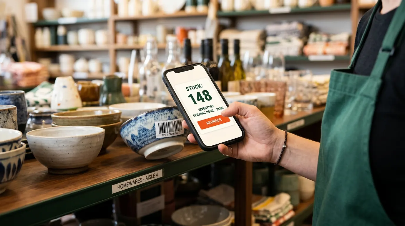Scan to stock: Count, check and reorder from your phone.