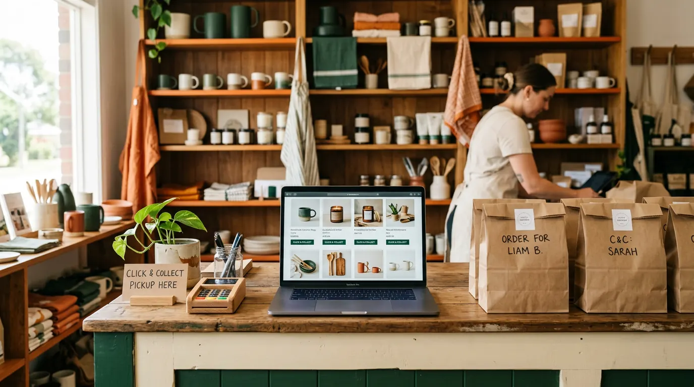 Online store + click & collect: Synced to the stock on your shelves.